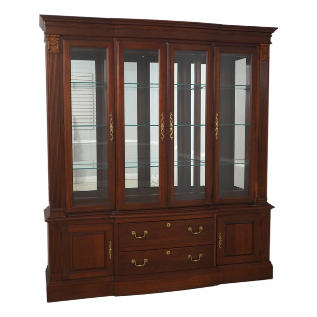Pennsylvania House Cherry China Cabinet Breakfront For Sale