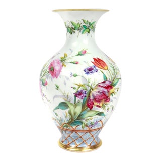 Large Antique Old Paris or Vieux Porcelain Flower Vase by Peter Anton Hannong For Sale