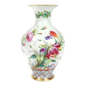 Large Antique Old Paris or Vieux Porcelain Flower Vase by Peter Anton Hannong