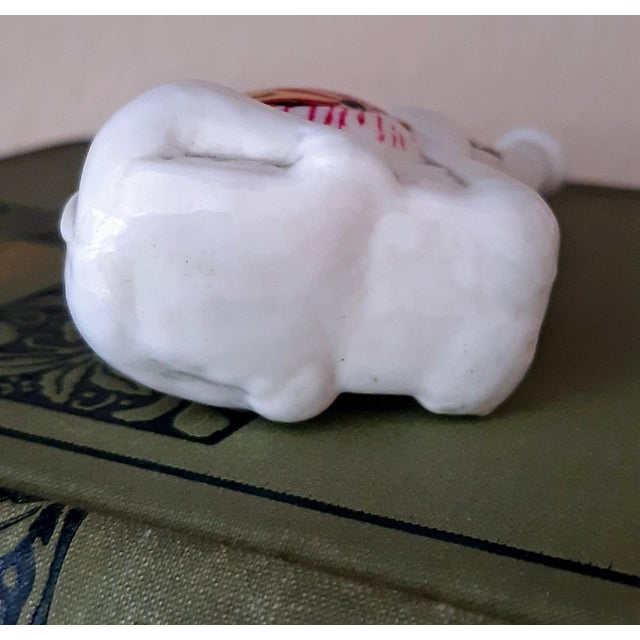 English Christmas Vintage Milk Glass Elephant Ornament For Sale - Image 3 of 5