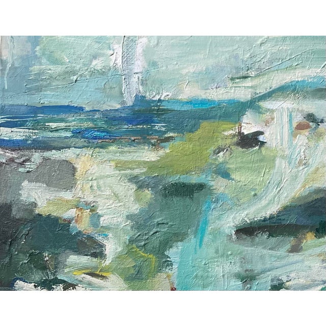 “A Little Rain Must Fall” is a contemplative abstract painting that embodies the movement and mood of rainfall. The...