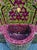 Burgundy Moroccan Olive Green & Burgundy Mosaic Tile Fountain / Rafraf Style For Sale - Image 8 of 9