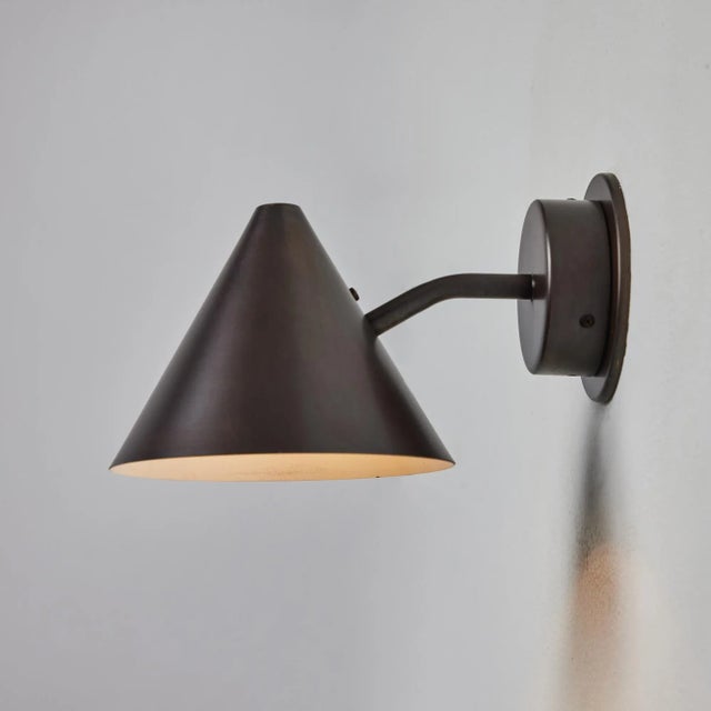Brown Hans-Agne Jakobsson 'Mini-Tratten' Dark Brown Patinated Outdoor Sconces - a Pair For Sale - Image 8 of 11