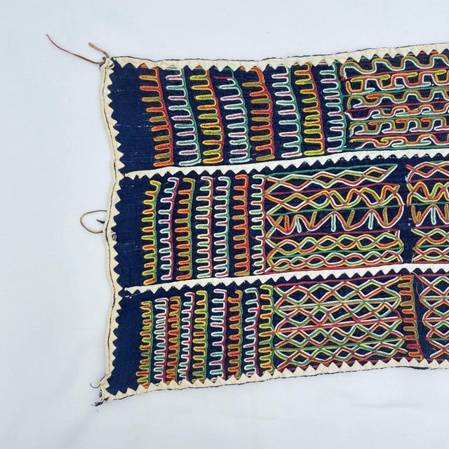 Black Early 20th Century Wodaabe Courting Dance Tunic Textile Niger 89x31 inches For Sale - Image 8 of 8
