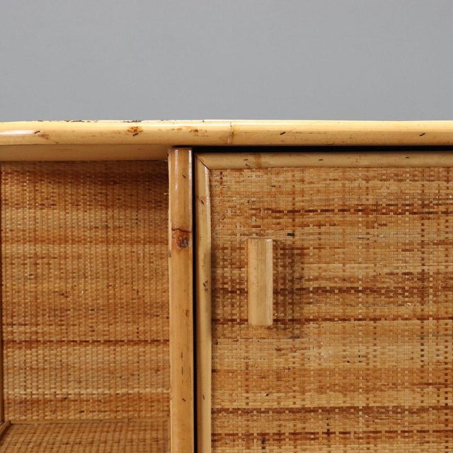 Vintage Bamboo Entrance Cabinet For Sale - Image 4 of 9