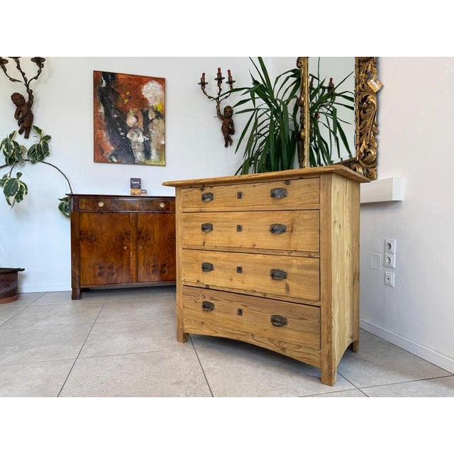 Antique Art Nouveau Chest of Drawers with Four Drawers, 1920s For Sale - Image 8 of 11