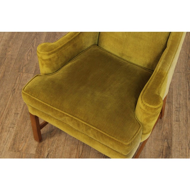 Green Chippendale Style Tall Back Wing Chair For Sale - Image 8 of 12
