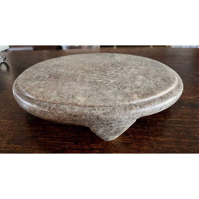 Late 20th Century Natural Unpolished Gray Marble Footed Plateau/Riser/Cheese Board For Sale - Image 10 of 15
