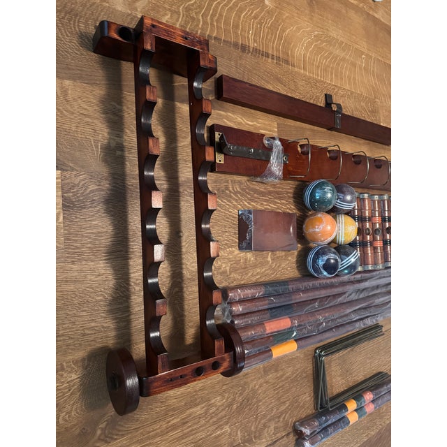 English Vintage New Old Stock Solid Wood Croquette Set From Restoration Hardware For Sale - Image 3 of 7