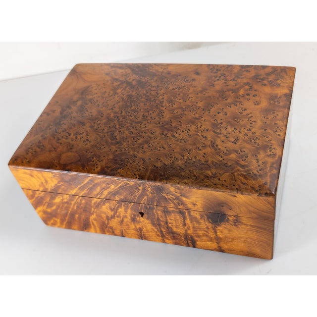 Mid-Century Modern Mid-Century Modern Thuya Burl Wood Decorative Jewelry Box For Sale - Image 3 of 13