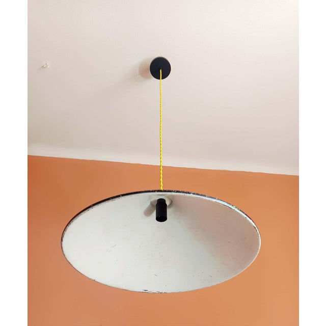 Large Vintage Industrial Sheet Metal Pendant Light, 39 Cm, 1970s For Sale - Image 6 of 10