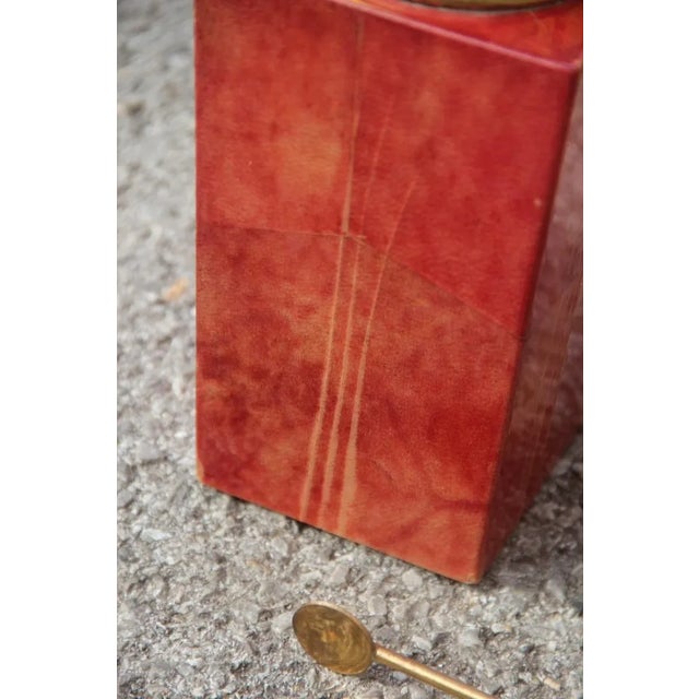 Aldo Tura Brass & Goatskin Ice Box and Pitcher by Aldo Tura, 1950s, Set of 2 For Sale - Image 4 of 16
