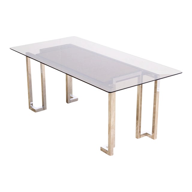 1970s Post Modern Chrome Desk Table by Tim Bates for Pieff Furniture For Sale