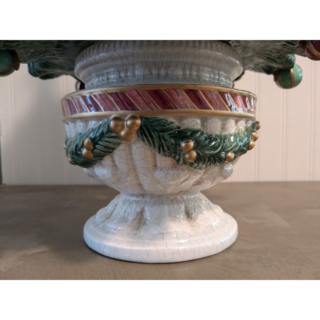 Fitz & Floyd Classic Ceramic Cherub Holiday Christmas Tree Ornaments Non Lighted Collectable For Sale - Image 6 of 18