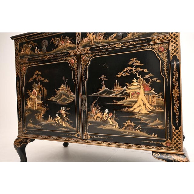 Antique Lacquered Chinoiserie Cabinet, 1900 For Sale - Image 13 of 15