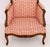 Pair of Louis XV Style Red and White Fabric Upholstered Walnut Bergeres For Sale - Image 9 of 13