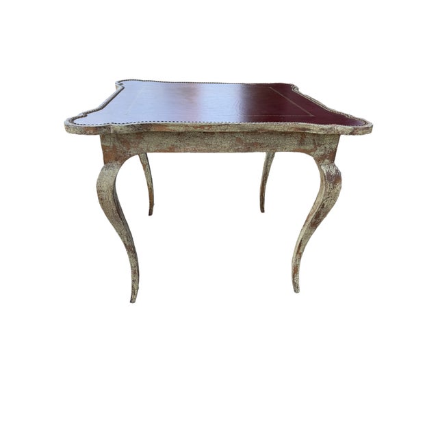 2000 - 2009 Vintage Minton-Spidell Leather Top Game Table For Sale - Image 5 of 14