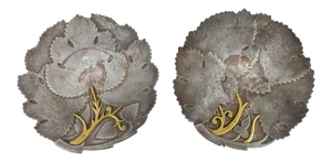 Late 19th Century Asian Brutalist Damascene Steel & Bronze Plates - Pair