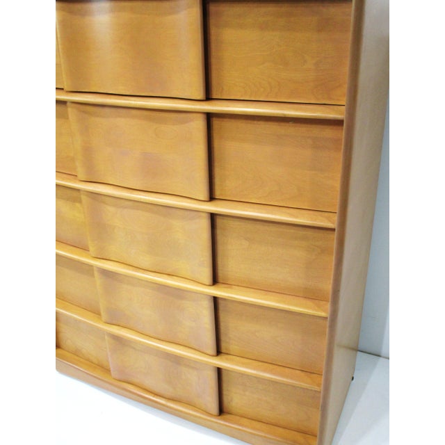 Champagne Sculptura Highboy Dresser by Heywood Wakefield M792 For Sale - Image 8 of 13