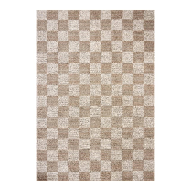 Chris Loves Julia x Loloi Calvin Pebble / Ivory 18" x 18" Sample Rug For Sale