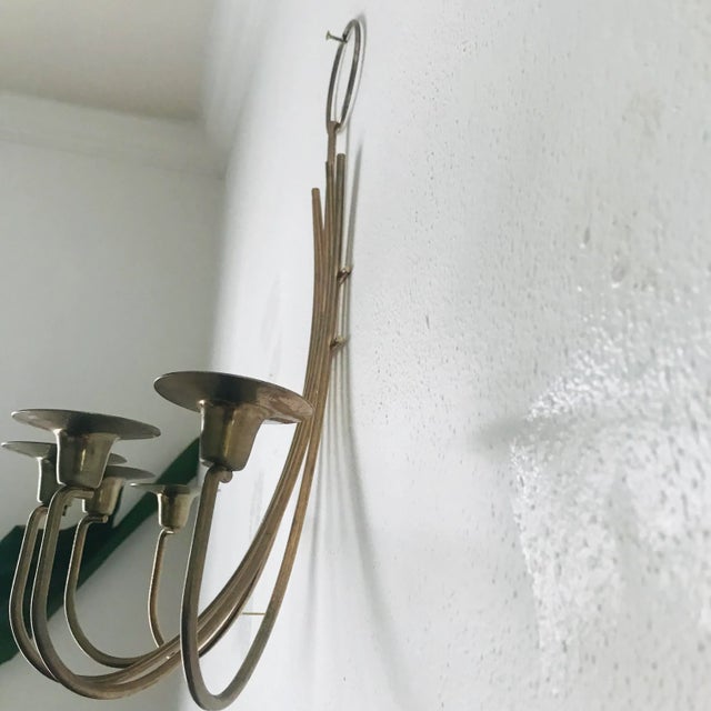 Mid 19th Century Tommi Parzinger Style Mid-Century Modern Candle Sconce For Sale - Image 5 of 7