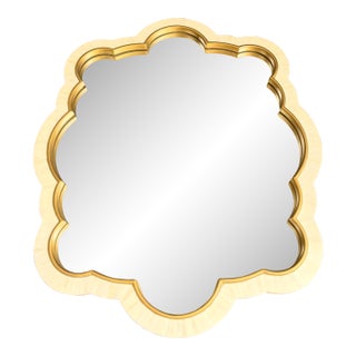 Gabby Home White Faux Horn Scalloped Mirror For Sale