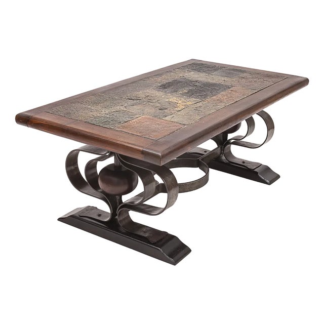 Brutalist Coffee Table, 1940s For Sale