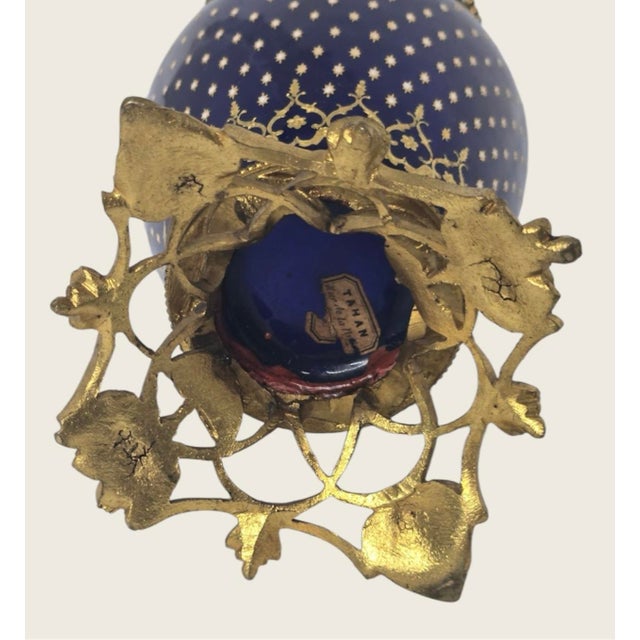 19th C French (Sevres) Cobalt Blue Napoleon III Decorated Bronze MTD Tahan Vase For Sale In Philadelphia - Image 6 of 10