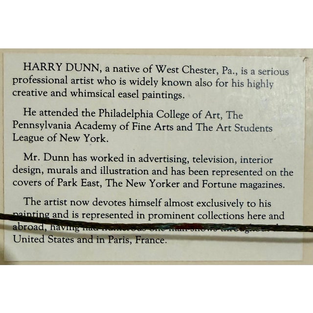 Harry Dunn, Whimsical Harry Dunn Painting Sleeping Girl Mid Century Americana Folk Art For Sale - Image 10 of 12
