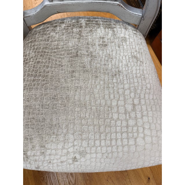 Silver Set of 6 Habersham Silver Painted Wheat-Back Dining Chairs For Sale - Image 8 of 12