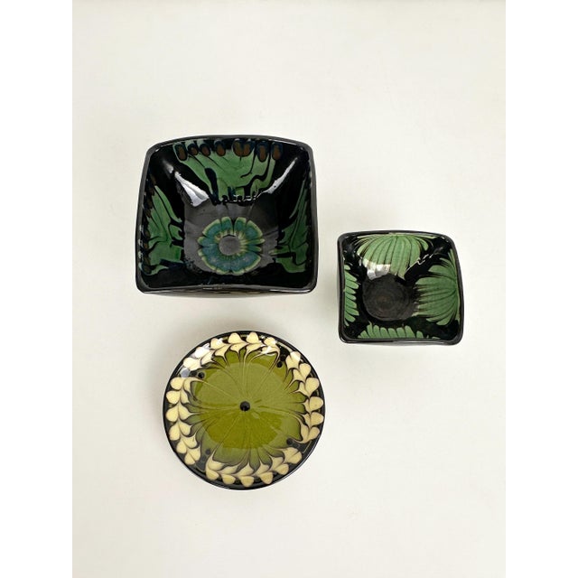 Vintage Danish Ceramic Bowls and Dish from Kähler, 1960s, Set of 3 For Sale - Image 12 of 13