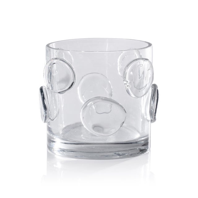 Celeste Clear Glass Candle Holder, 6.75" x 6" For Sale - Image 4 of 4
