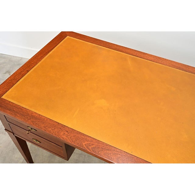 French 20th Century Mahogany and Leather-top Desk For Sale - Image 12 of 14