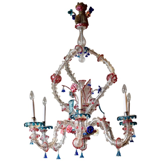 Large Murano Glass Carezzonico Chandelier For Sale
