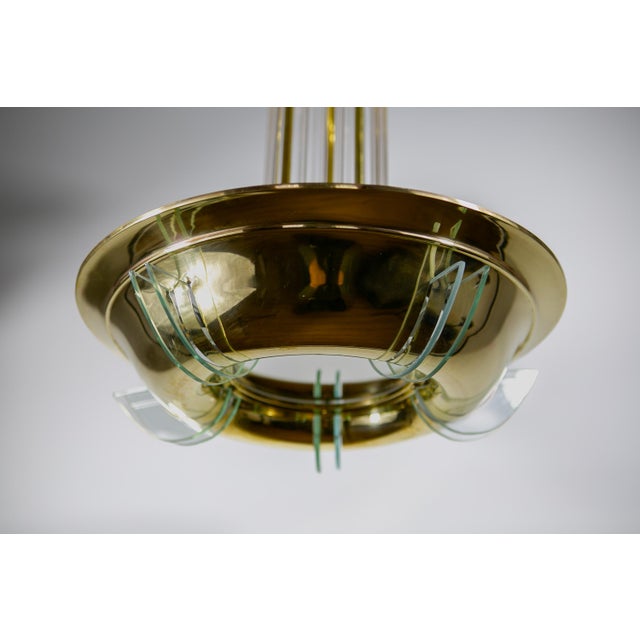 1930s Art Deco Modernist Ceiling Lamp with Glass Rods, France, 1930 For Sale - Image 5 of 12