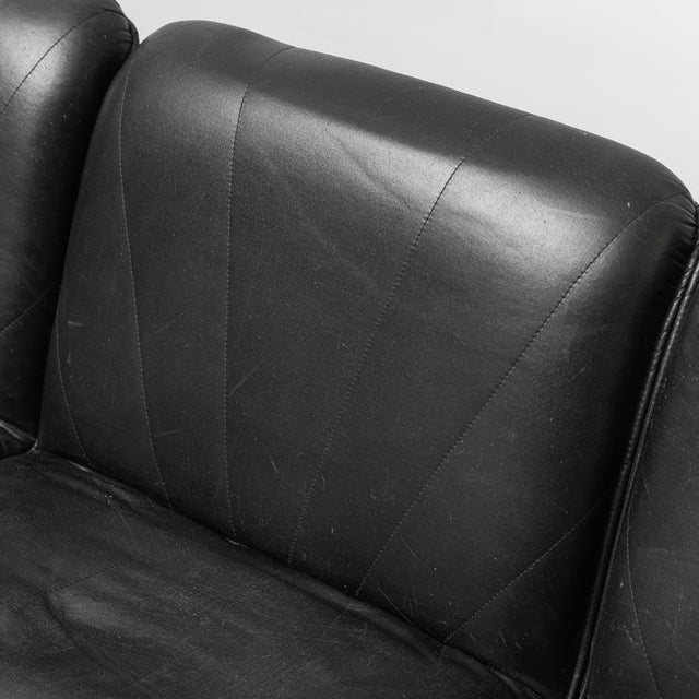 Modular Four-Seater Sofa in Black Eco-Leather, 1970s, Set of 4 For Sale - Image 14 of 15