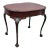 Antique Chippendale Style Rope Carved Mahogany Ball and Claw Parlor Side Table For Sale