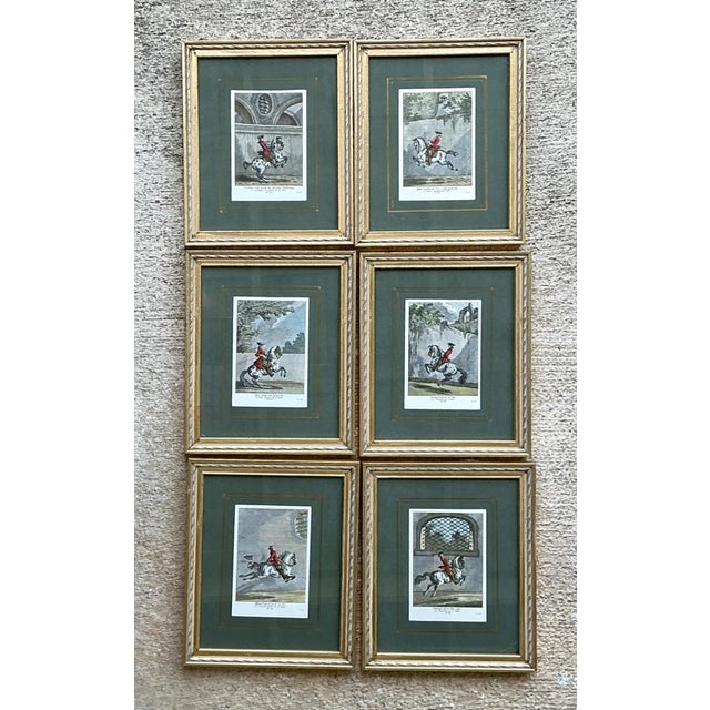 Late 20th Century Vintage Equestrian Engravings in Gilt Frames - Set of 6 For Sale - Image 5 of 13