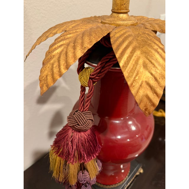 1970s Hollywood Regency Frederick Cooper Red Lamps With Silk Tassels, a Pair For Sale - Image 13 of 13