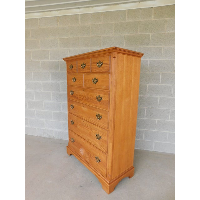 Thomasville American Oak Collection Georgian Style Tall Chest For Sale - Image 9 of 15