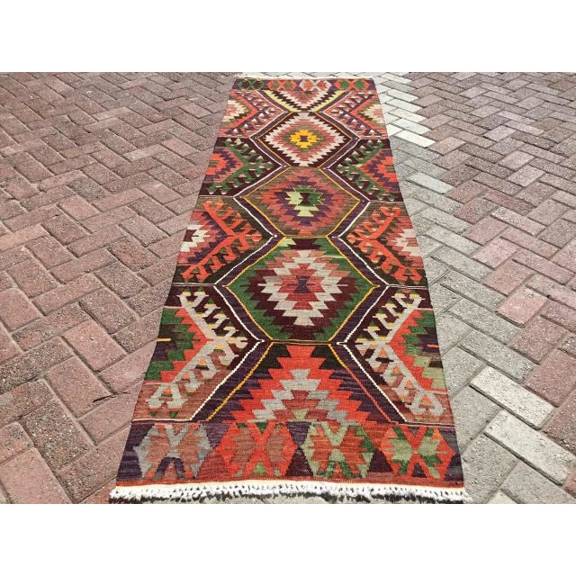 Vintage Turkish Kilim Runner - 33" X 104" For Sale - Image 10 of 10