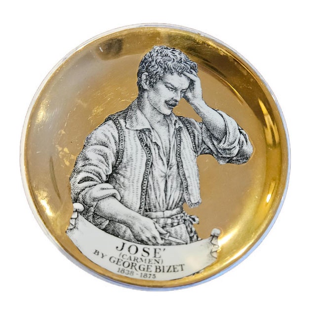 Mid-Century Modern Piero Fornasetti Set of Coasters of Opera Characters-Melodrama! For Sale - Image 3 of 13