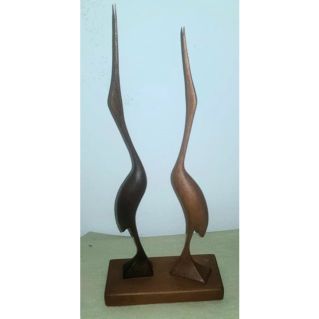 Mid-Century Modern Teak Cranes, Set of 5 For Sale - Image 3 of 5
