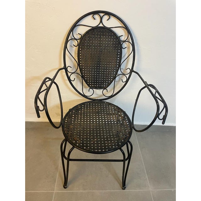 Provencal Armchairs in Wrought Iron, 1960s, Set of 3 For Sale - Image 4 of 14