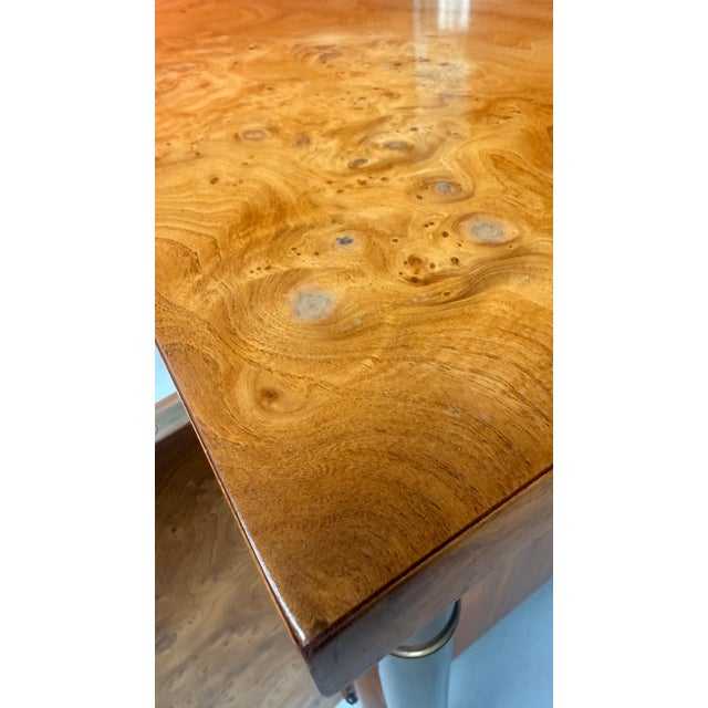 1960s William Doezema for Mastercraft Carpathian Elm Burl & Brass Floating Nightstands — Pair, Attributed For Sale - Image 16 of 18