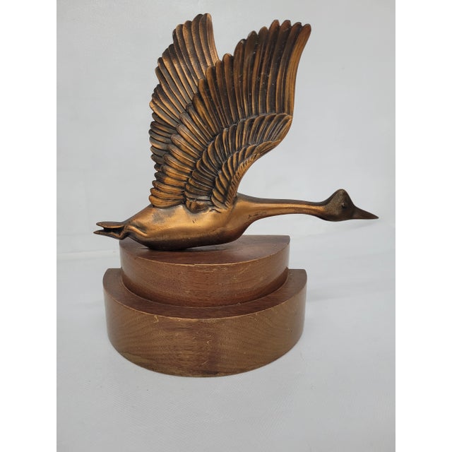 1950s Vintage 1950s Copper Duck Goose Sculpture Bookend Paperweight Statue For Sale - Image 5 of 8