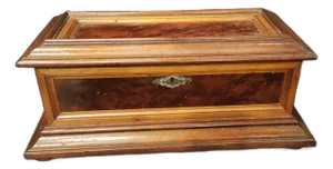 Late 19th Century Victorian Burl Veneer Jewelry or Document Casket Box