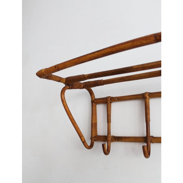 Vintage Czechoslovak Rattan Wall Coat Rack by Úluv, 1960s For Sale - Image 6 of 15