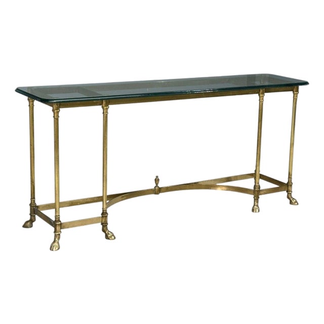 LaBarge, German Modern, Console Table, Brass, Glass, Germany, 1970s For Sale