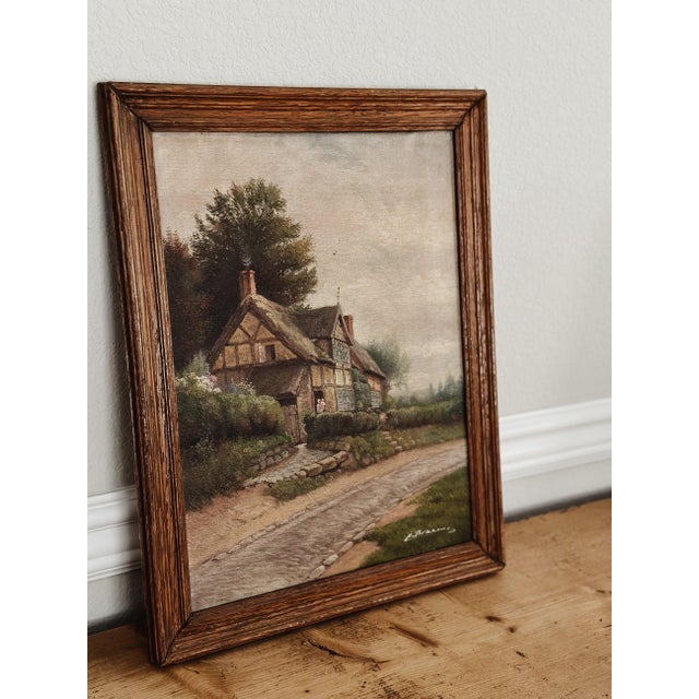 This stunning antique original Dutch oil painting is signed by the artist and features a primitive Dutch village scene...